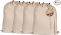 LFH Home 100% Cotton Canvas Extra Large Laundry Bag with Drawstring and Handles Heavy Duty, Multi-Use, and Washable for Home, Travel, College or Storage 24x36 (Pack of 4)-Natural