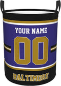 Custom Baltimore Laundry Hamper Personalized Laundry Basket Customized Name And Number Collapsible Storage Basket for Bedroom Bathroom Living Room Gifts