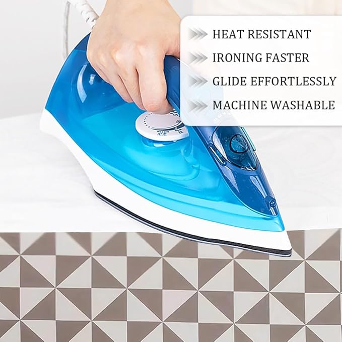 Cotton Ironing Board Cover,35x12in 39x13in 43x13in 47x15in Ironing Board Cover and Pad Standard Size Homes Iron Board Cover Ironing Cover and Pad(Brown,47x15in)