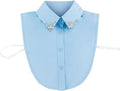 Chiffon Beading Half-Shirt Blouse Detachable Lace Fake Collars Dicky Collar Faux Collar for Women Girls