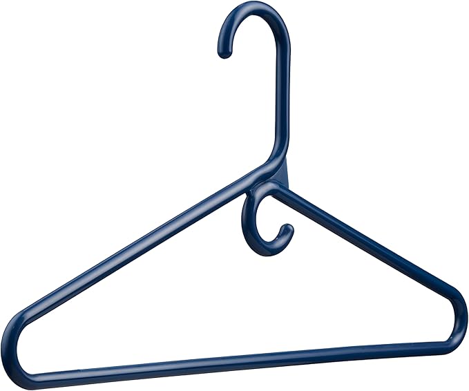 DEILSY™ Navy Heavy Duty Hangers with Hooks for Scarves & Belts – Thick and Strong Clothes Hangers for Shirts, Jackets, Pants, and Dresses – Space-Saving Plastic Hangers – Pack of 50