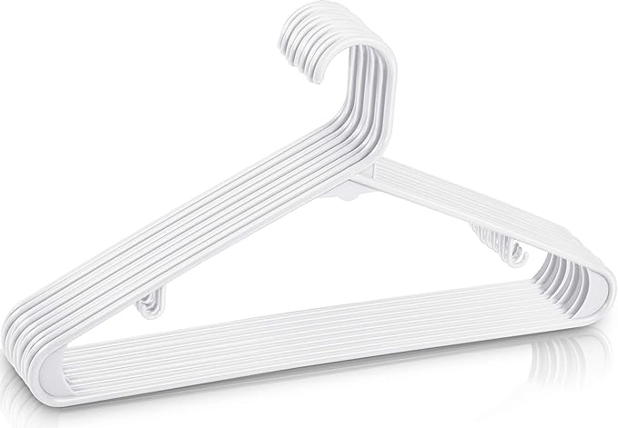 Utopia Home Plastic Hangers 30 Pack - Clothes Hanger with Hooks - Durable & Space Saving (White)