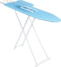 42 inch Ironing Board, Full-Size Folding Ironing Board, 4-Leg Fold-Up Household Ironing Board, Extended Ironing Board Outside with Removable Heat-Resistant Cover Blue