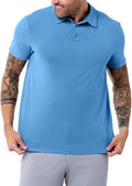 INTO THE AM Polo Shirts for Men - Slim Fit Short Sleeve Collared Shirt S - 4XL Fitted Collar Polos for Work