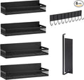 6 Pack Magnetic Shelves for Washing Machine and Fridge, Magnetic Laundry Organizer, Magnetic Fridge Shelves with Versatile Hooks, Paper Towel Holder and Metal Storage Baskets