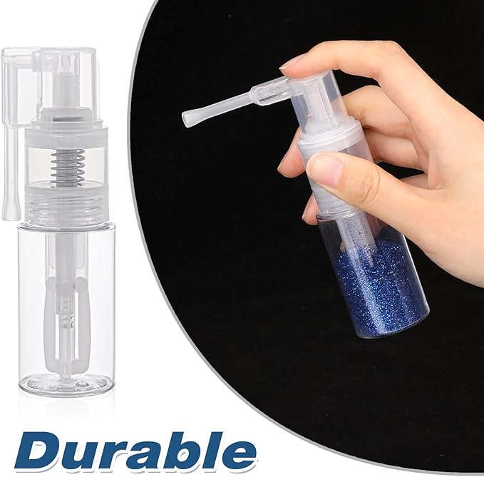 KALIONE 2 Pcs Glitter Duster Sprayer Transparent Craft Glitter Spray Bottle Empty Multi-Purpose Empty Plastic Spray Bottle Portable 35ml Bottles for Craft Scrapbooking Cardmaking(14ml + 35ml)