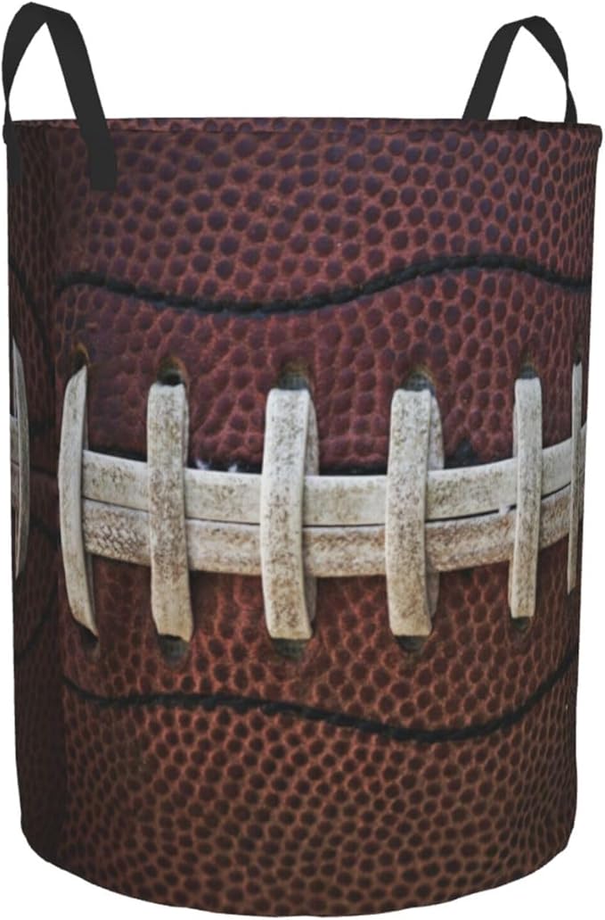 Football Laundry Basket Storage Bin Foldable Laundry Hamper Clothes Storage Bucket Organizer 19.6x15.7 Inch For Laundry Room/Bedroom/Bathroom