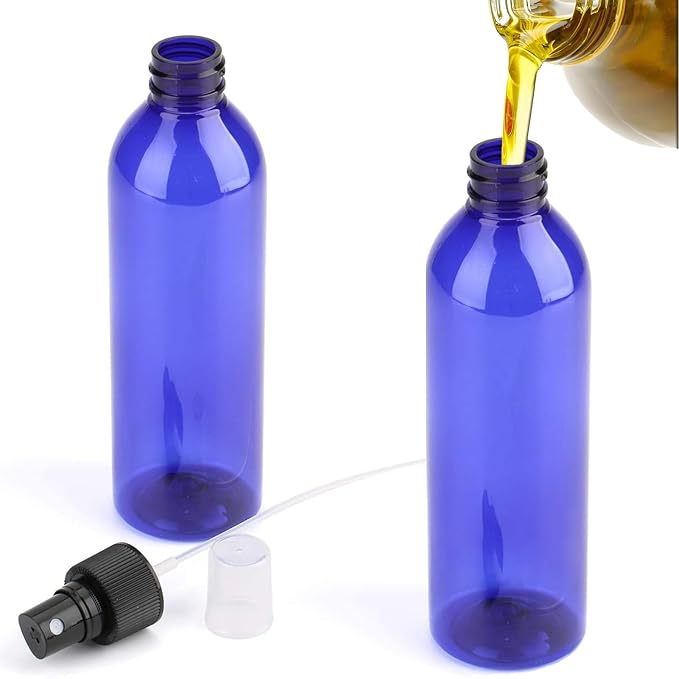 Tosnail 12 Pack 8 Ounce Plastic Spray Bottles Mist Spray Bottle with Black Fine Mist Sprayer - Blue
