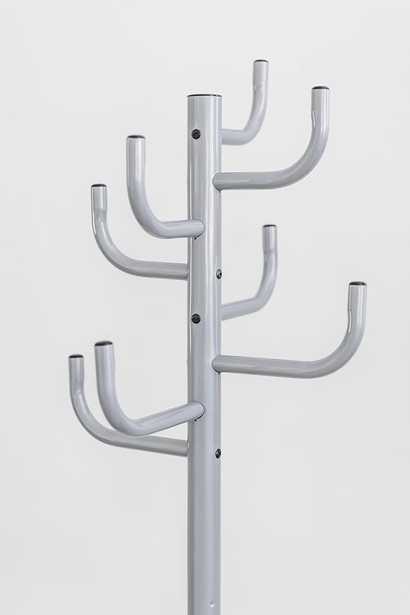 Freestanding Coat Rack – Metal Gray Hat and Coat Stand with 8 Hooks, Heavy-Duty Steel, 72" Tall Entryway Organizer for Home or Office by HAOG