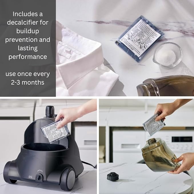SALAV® GS18-DJ Standing Garment Steamer with Roll Wheels for Easy Movement, 1.8L Water Tank for 1 Hour Continuous Steaming, Adjustable Pole for Storage, Includes Descaler Packet, 1500 watts (Renewed)