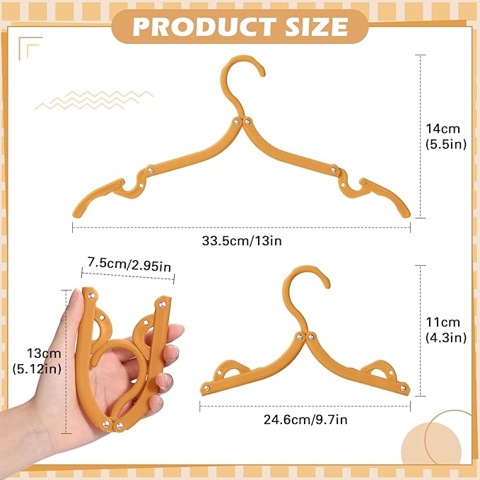 12 Pcs Travel Hangers Cruise Ship Essentials Foldable Portable Plastic Vacation Hangers Non Slip Clothes Drying Rack Travel Accessories for Dormitory School Hotel Laundry (Bright Color)