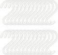 24 Pack 3 Inch S Hooks for Hanging Plants, Small Heavy Duty Vinyl Coated Non Slip White Hooks, Pot Rack Closet Hooks for Clothes, Kitchen Utensils, Pots, Pans, Bags