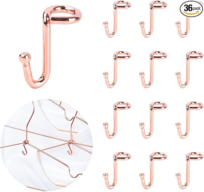 Clothes Hanger 36Pcs Connector Hooks Stable Hanger Rose Gold Metal Outfit Hangers Extender Clips Mini Cascading Hangers Hooks