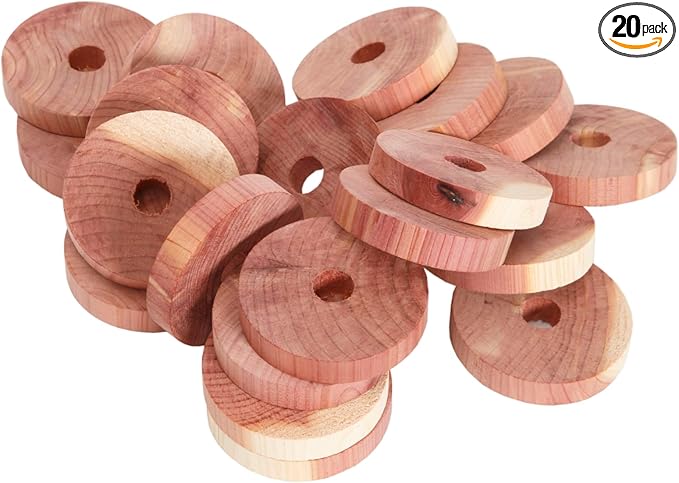Cedar Blocks for Clothes Storage - Cedar Essence Cedar Rings (40 Pack) Made in USA