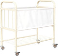 laundry basket with wheels, rolling laundry basket dirty clothes hamper storage cart, double laundry hamper for Bedroom, Laundry Room, Closet, Bathroom, College, 85L Large capacity (White)