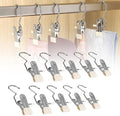 2024 New Space-Saving Clothespin Hat Pants Storage Hanging Travel Hook, Portable 360 Rotating Stainless Steel Hanging Hook Clips Towel Clips, Multifunctional Home Travel Hangers (White, 30PCS)