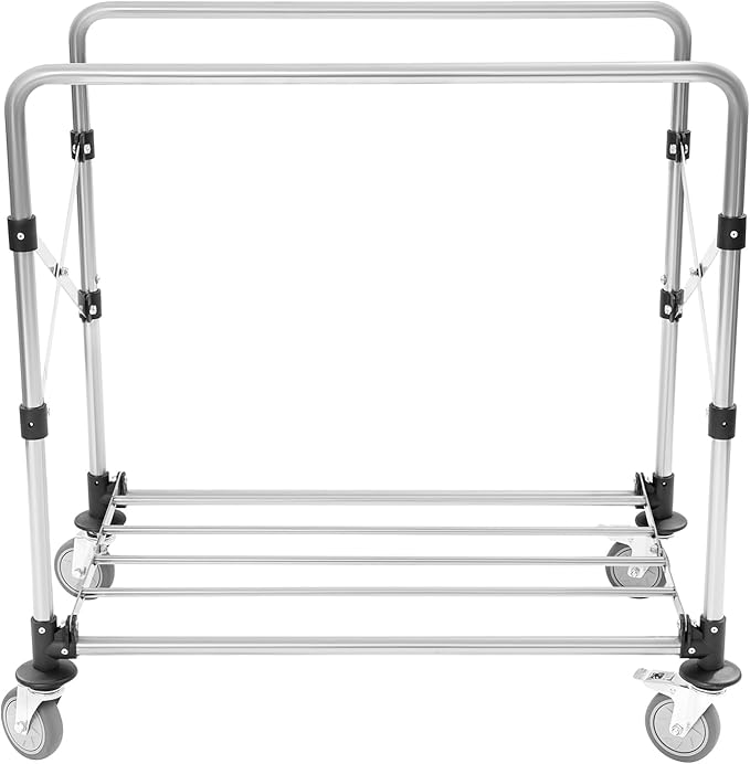 Commercial Laundry Cart with Wheels, 220lbs Foldable Laundry Cart with 4 Locking Wheels and Oxford Cloth for Home, Dorm, Hotel, and Commercial Use (Yellow)