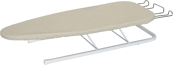 Household Essentials Tabletop Ironing Board with Iron Rest | Wood Top, Sturdy Metal Legs with Support Bars | Compact & Lightweight Ironing Board for Small Spaces, Dorms, Apartments | 30"x12"