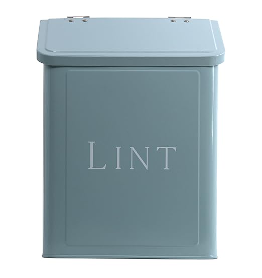 Magnetic Lint Bin for Laundry Room, 2.5L Capacity, Laundry Trash Can, Meadow Blue, Wall Mounted, Satisfaction Guarantee