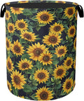 Sunflower Laundry Basket with Handles - Extra Large Foldable Hamper for Bathroom/Laundry/Bedroom/Dorm, Washable Fabric Storage Bin