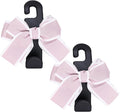 Car Purse Hook, Cute Bow Hooks for Headrest - Leather U-Shaped Purse Holder for Car, Flexible Seat Back Organizer & Durable Vehicle Accessories for Bags, Coats & More (Black&Pink-2 Pack)