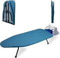 Metal Mesh Panel Tabletop Ironing Board | Foldable Iron Board | Heavy Duty Small Iron Board with Heat Resistant Cover and 100% Cotton 8mm Thicken Pad (Blue)