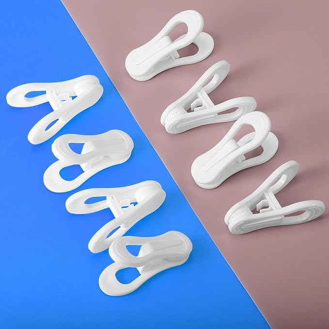 50 Pcs White Hanger Clips, 2.75 Inch Plastic Finger Clip, Multi-Purpose Pants Hanger Clip, Non-Slip Plastic Hangers Clips for Skirt Pants Clothes Hangers, Strong Pinch Grip
