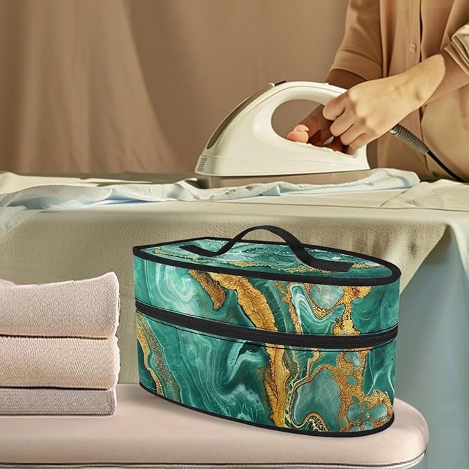 Marble Pattern Travel Irons Carrying Organizer Portable Storage Bag with Handle Printed Iron Tote Bag Compatible with Full-Size Iron with Smooth Zipper