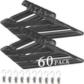 60Pack Heavy Duty Metal Hangers+10 Clothes Pins, Thickened and Reinforced Black Metal Hangers, Weight Capacity 50 lbs, Heavy Duty Hanger for Coats, Suits, Shirts, Dresses