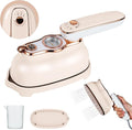 VAYALT Mini Steamer Travel Iron for Clothes, 180° Rotating Handheld Steam Iron, Two Ironing Modes, Three steam levels, 15 Seconds Quick Preheat, Suitable for Dormitory, Home and Travel(Beige)