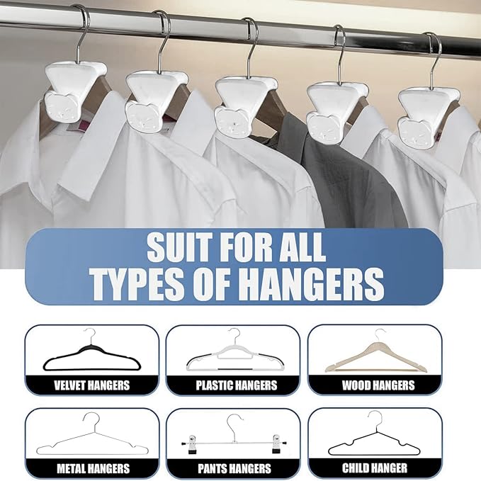 Closet Space Saving Hanger Hooks 90 Pack Heavy Duty, Triple Cascading Clothes Hangers Connector Hooks. Plastic Extender Organizer Hangers Space Saving for Clothes Space Saver for Accessories