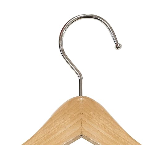NAHANCO MINI612 6" Mini Wooden Hangers for Dolls Clothes, Pet Apparel or Accessories, Natural Finish (Pack of 12)