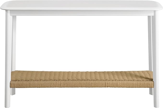Alaterre Furniture Calais Console Table - 48 Inch 2-Tier Entry Table with Storage Shelf - Wooden Entryway Furniture for Living Room, Hallway, or Foyer - Behind The Couch Living Room Furniture (White)