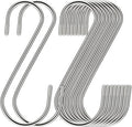 3.54 Inch 30 Pack S Hooks - Stainless Steel Heavy Duty with Rubber Stopper, Small S Hooks for Hanging Plants, Baskets, Clothes, Pan, Cups, Towels (Silver)