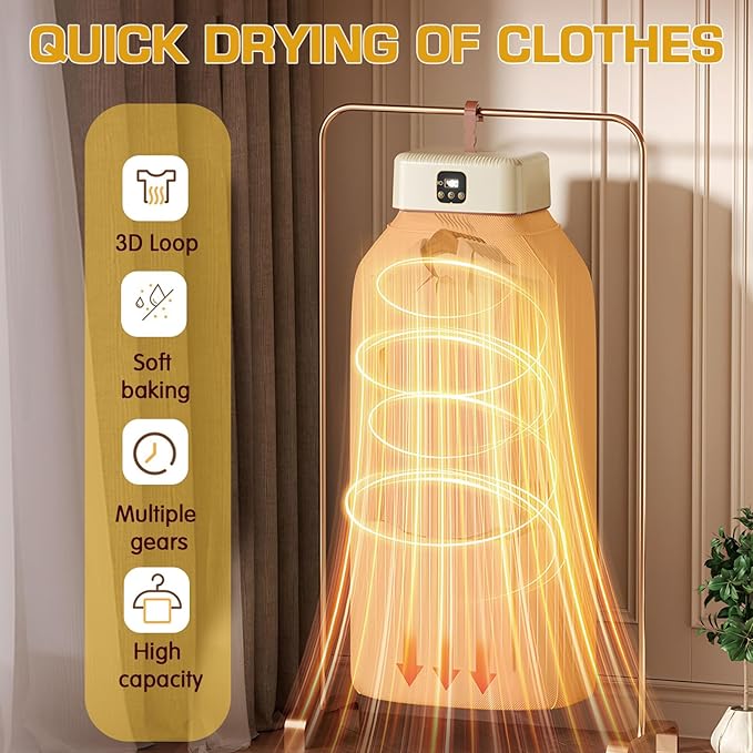 Automatic Ironing Machine, Portable Dryer, Automatic Clothes Dryer, Automatic Air steam Iron for Apartment/Travel/Fast Drying