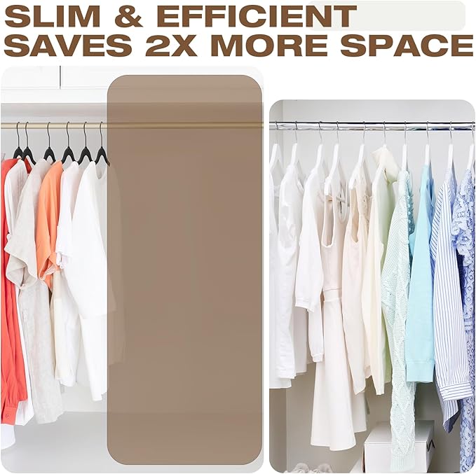 50 Pack Black Velvet Hangers,Coat Hanger Non Slip,Heavy-Duty,Space Saving,Slim Clothes Hangers for Pants,Outfit,Skirts,Suits,Coats,Dresses ect.Felt Hanger with Black 360°Swivel Hook