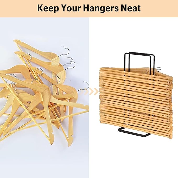 Hanger Organizer, Hanger Storage Stacker Stand Holds Up 110 Wire Clothes Hangers for Closet Laundry Room, Portable Sturdy Hanger Holder for Children Adults Clothes Hangers, Hangers Space Saving, Black