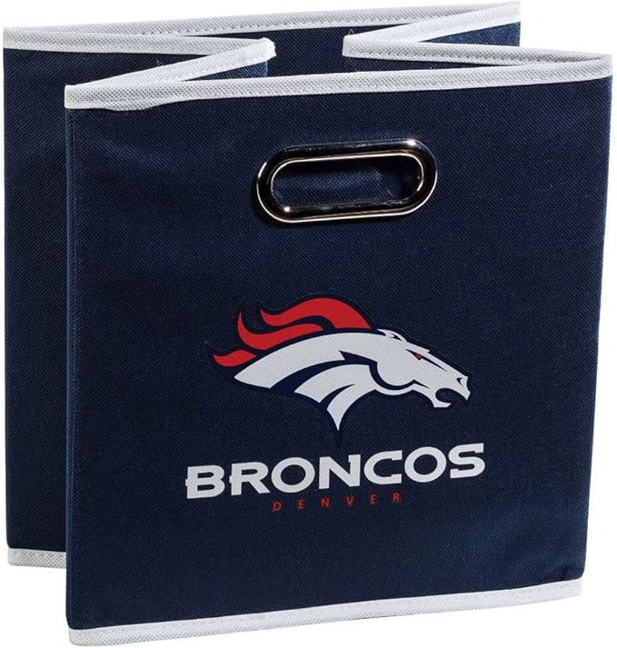Franklin Sports NFL Storage Bins - Collapsible Cube Container + Basket - NFL Office, Bedroom + Living Room - 11"x11"