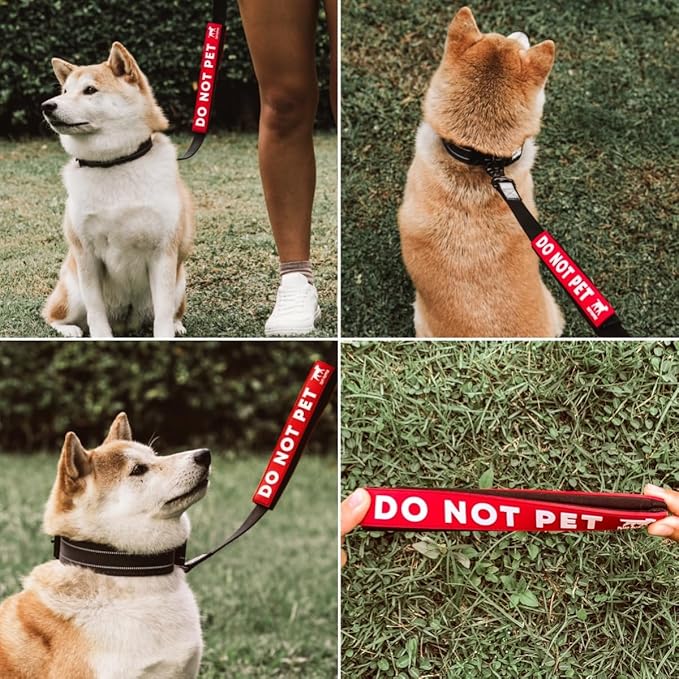 Tuff Pupper Waterproof Leash Sleeve | Fits Any Standard Size 1 Inch Wide Leash | Dual Sided Message | Durable Neoprene & Silicone | Odor & Stink Proof | Easy Secure On & Off (1 Pack, Do Not Pet)