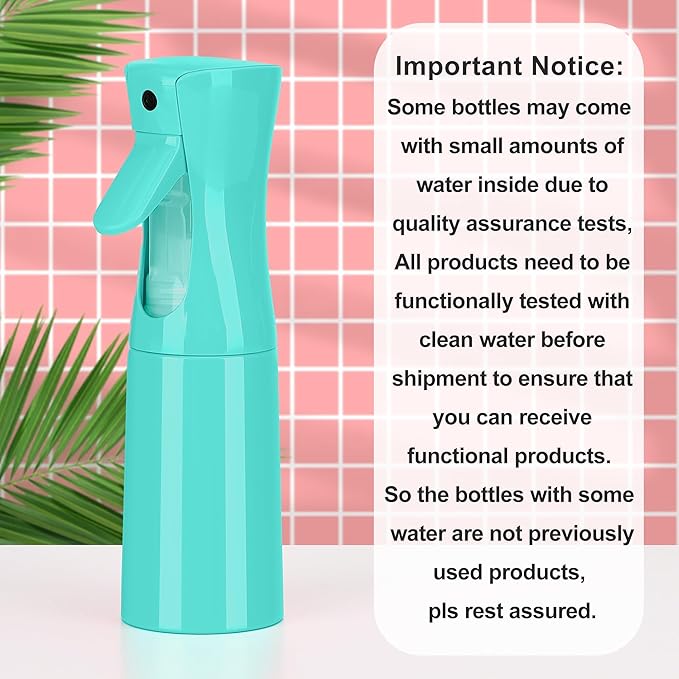 (Blue Hair Mister Spray Bottle ，Spray Water Bottle Fine Mist Refillable Plants（6.8OZ /200ML） Barber，Showering Pets, Plants, travel, Ironing and Cleaning ﻿ ﻿ ﻿(Continuous Spray)