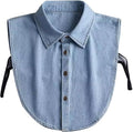 Denim Detachable Collar Faux Dickey Half Shirt Blouse False Decorative Choker