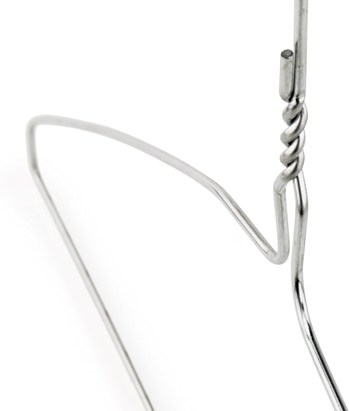 HANGERWORLD Silver Metal Wire Clothes Hangers 16inch 13 Gauge Clothes Garment Coat Hanger (10 Pack)