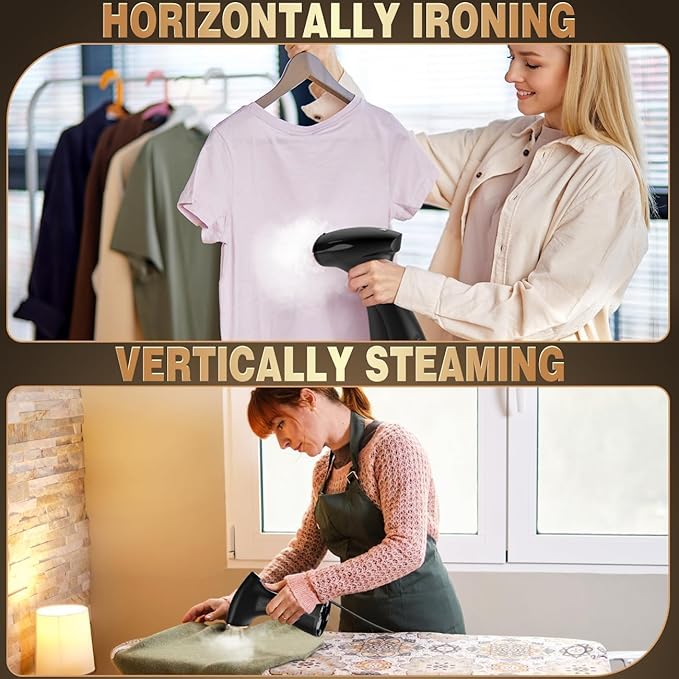 Steamer for Clothes, Handheld Garment Steam Iron for Fabric Wrinkle Remover with Brush for Home, Office and Travel