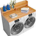 2-Tier Washer and Dryer Countertop, Wooden Washer Dryer Countertop, 27.5" Depth X 54" Laundry Countertop Over Washer and Dryer for Folding Clothes Over Washer and Dryer (Light Walnut)