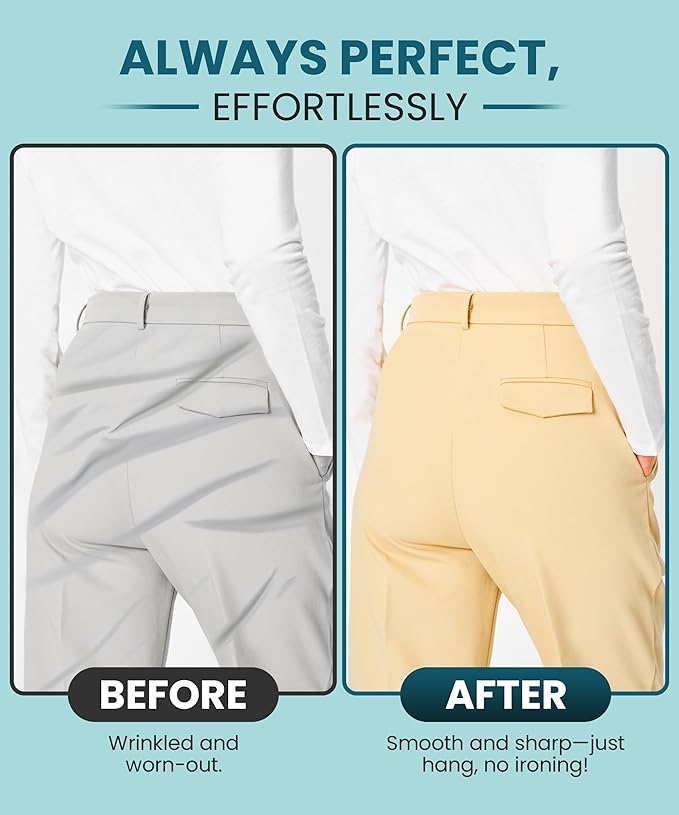 Pants Stretcher with Durable Wire Hanger – Wrinkle-Free, Perfectly Creased Drying for Jeans, Dress Pants, Slim Fit, Chinos, Slacks & Cargo. Adjustable Stretchers for Optimal Fit.