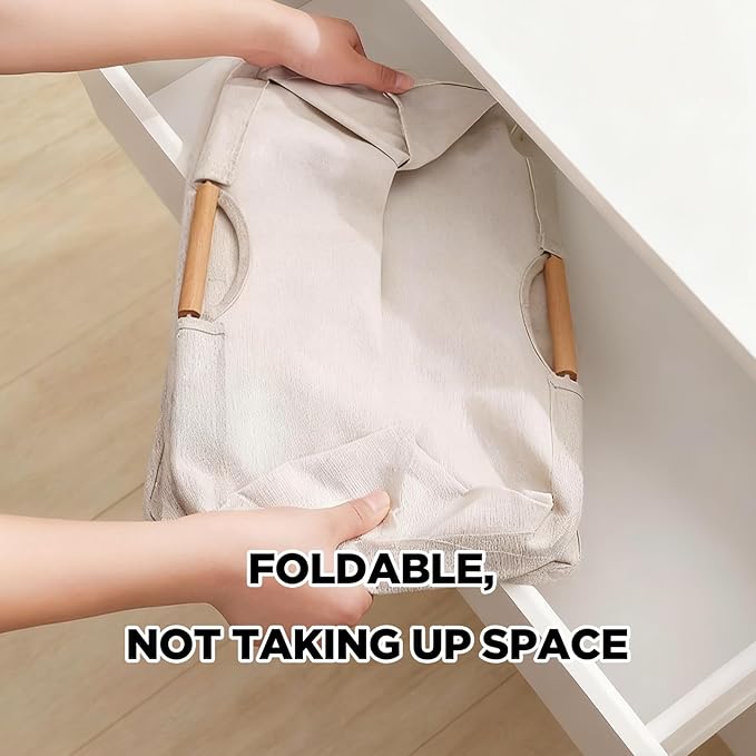 2Pcs Large Laundry Hampers with Handles, 60L Foldable Laundry Hamper, Freestanding Waterproof Clothes Hamper for Bedroom, Bathroom, Dorm, Laundry Room15.3"L x 10.6"W x 20.8"H (Grey)