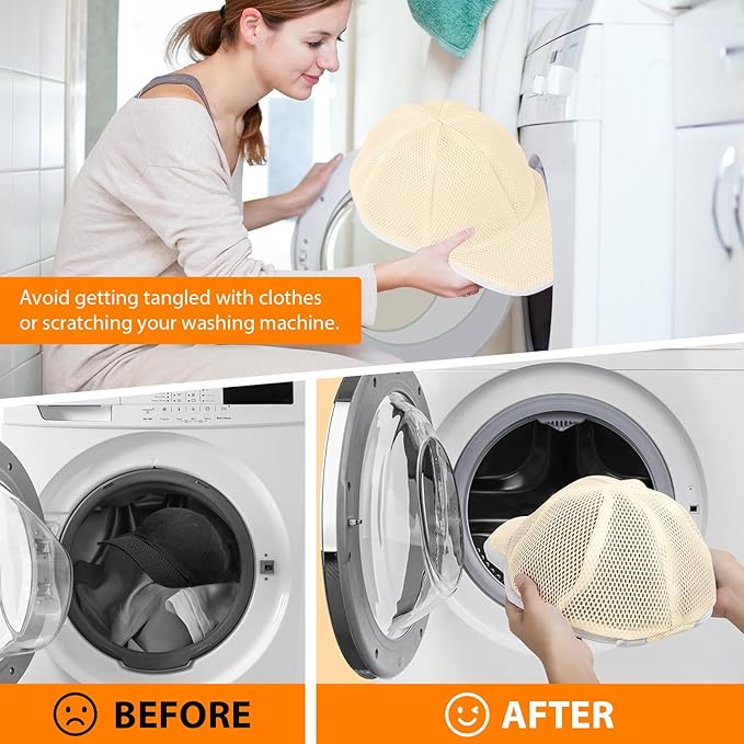 Coopahce Hat Washer for Washing Machine, Hats Cleaner for Baseball Caps, Hat Washing Cage Cap Washer, Dishwasher Hat Holder
