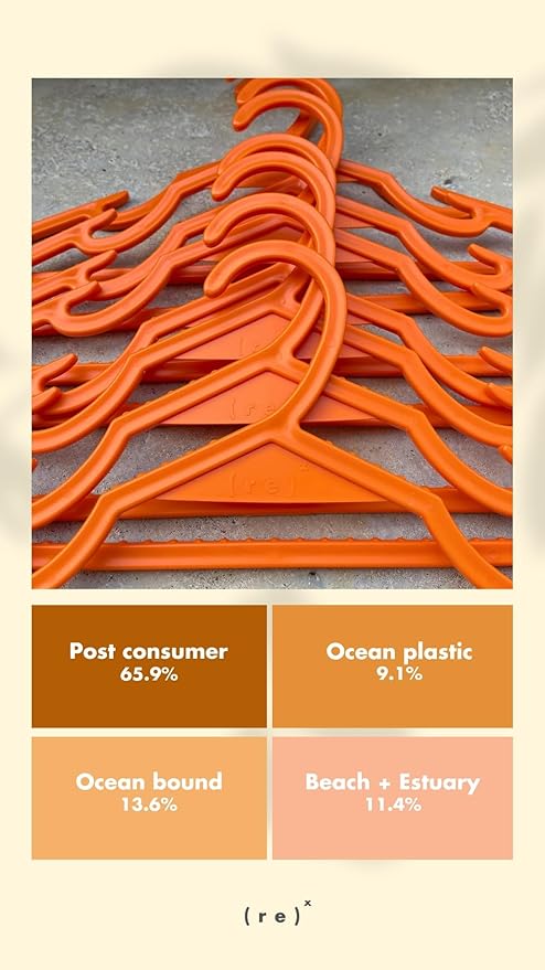 100% Recylced Ocean and Ocean Bound Sustainable Infant/Kids Hanger (Orange)