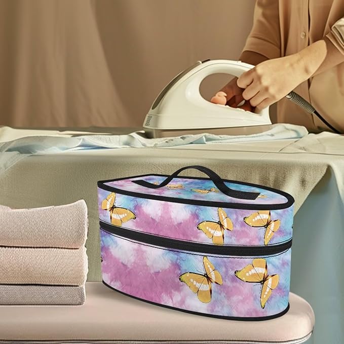 Tie Dye Butterfly Iron Storage Bag Compatible with Most Iron Wear-resistant Easy to Clean Clothes Iron Storage Case Fits Traveling Outing