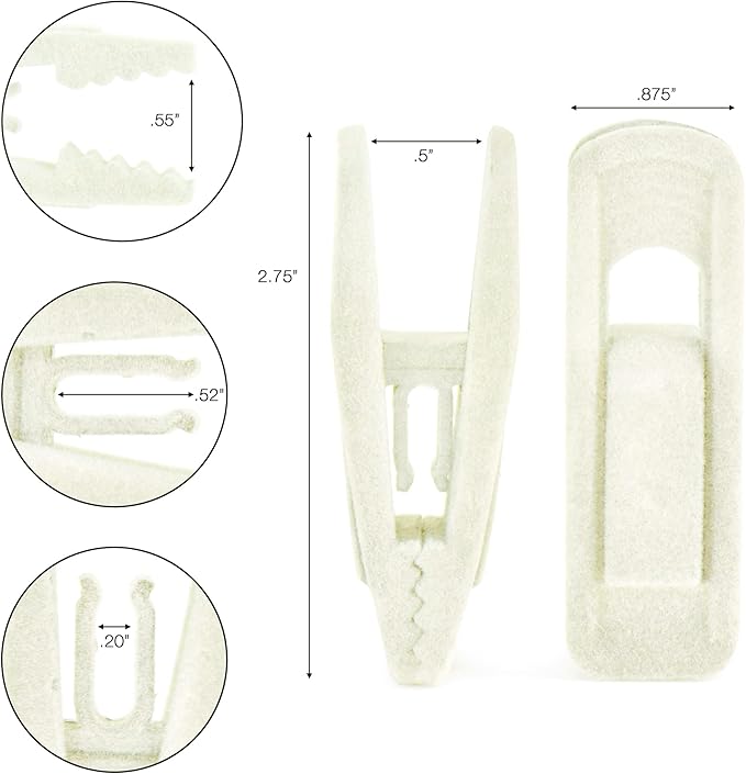 Velvet Clips, 20 Pack, Durable Non- Breaking Material, Matching Hangers of Our Brand and Your existing Velvet Hanger, Suitable to Hang Many Types of Clothes. (Ivory)